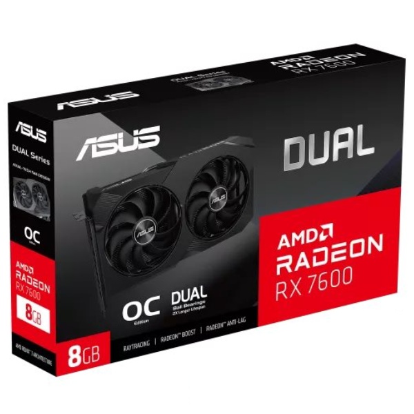 ASUS VGA AMD Radeon RX 7600 DUAL V2 OC, 8 GB GDDR6