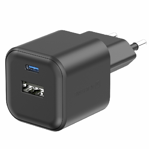 Swissten network Adapter 1x USB-C + 1xUSB-A 12W,Fekete