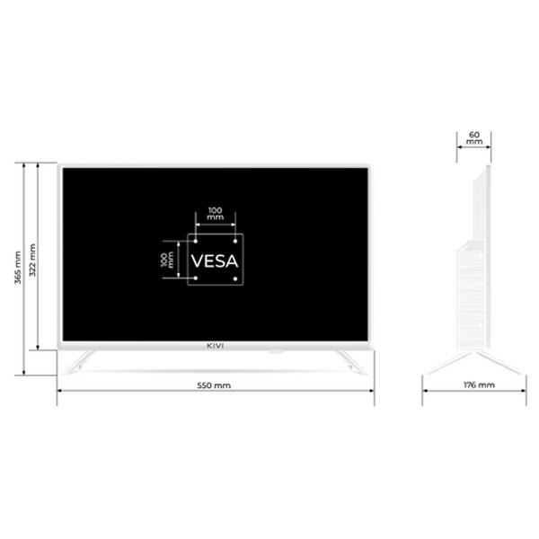 KIVI TV 24H760QW, 24" (61 cm), HD LED TV,  AndroidTV, fehér