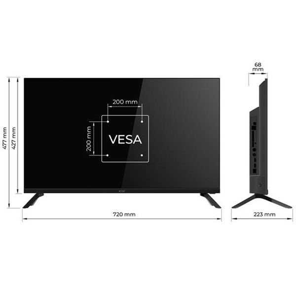 KIVI TV 32H735QB, 32" (81 cm), HD LED TV, AndroidTV, fekete