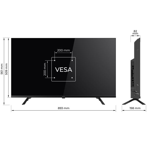 KIVI TV 40F730QB, 40" (100 cm), HD LED TV, AndroidTV, fekete