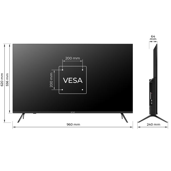 KIVI TV 43U760QB, 43" (108 cm), HD LED TV, AndroidTV, čierny