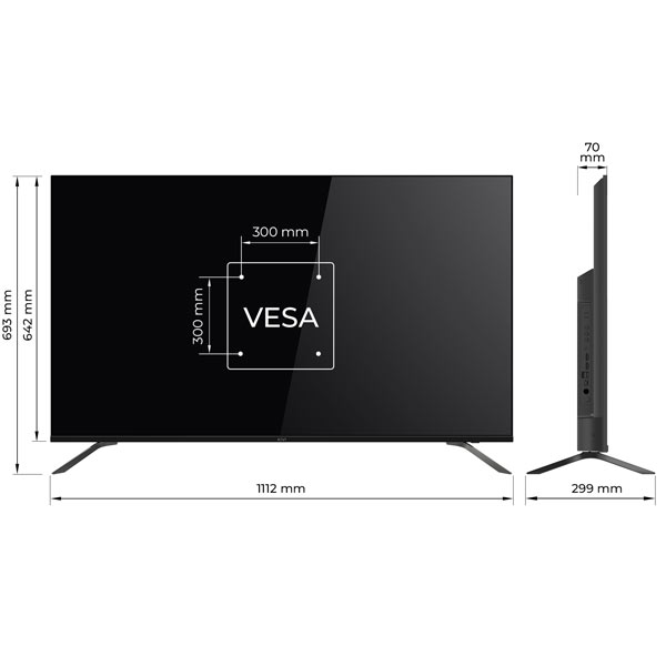 KIVI TV 50U730QB, 50" (127 cm), HD LED TV, AndroidTV, fekete