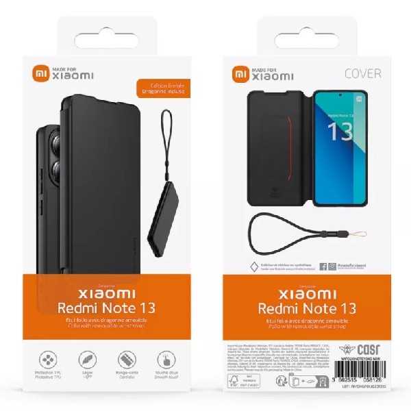 Made for Xiaomi TPU tok Xiaomi Redmi Note 13 4G számára zsinórral, fekete