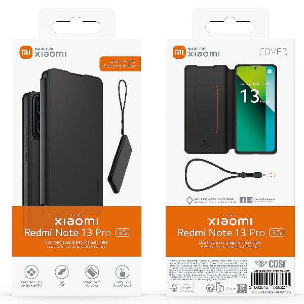 Made for Xiaomi TPU tok Xiaomi Redmi Note 13 Pro számára zsinórral, fekete