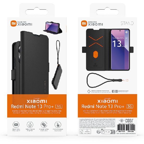 Made for Xiaomi TPU puzdro pre Xiaomi Redmi Note 13 Pro+ s pútkom, čierne