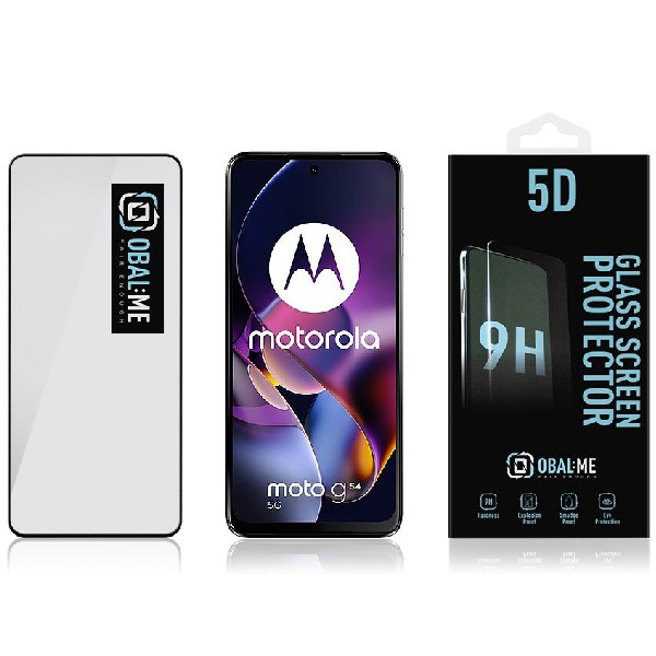 OBAL:ME 5D Edzett védőüveg Motorola G54 5G/Power Edition számára, fekete