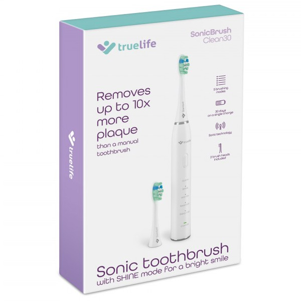 TrueLife SonicBrush Clean30 sonická zubná kefka, biela