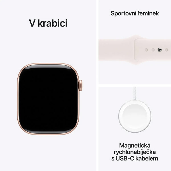 Apple Watch Series 10 GPS 46mm Ružovo zlaté hliníkové so svetlo rumenným športovým remienkom - M/L