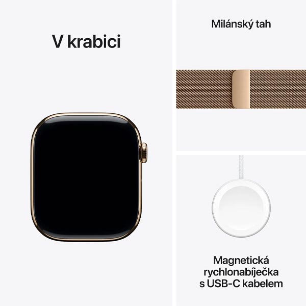 Apple Watch Series 10 GPS + Cellular 46mm Zlaté titánové so zlatým milánskym remienkom - M/L