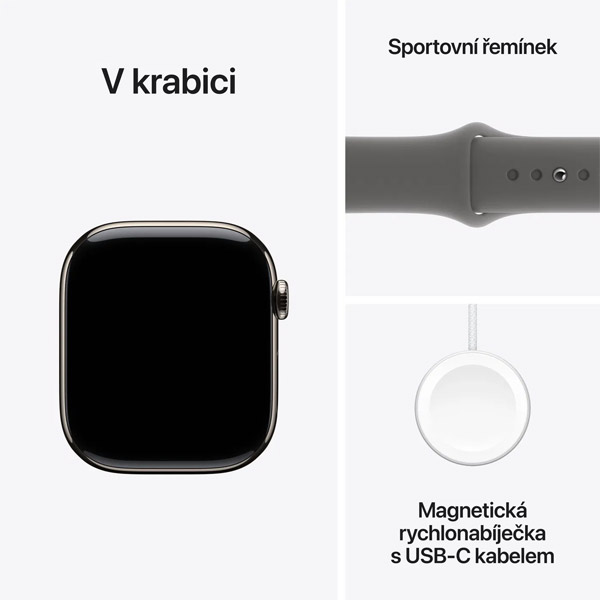 Apple Watch Series 10 GPS + Cellular 46mm Természetes titán szürke sportszíjjal  - M/L