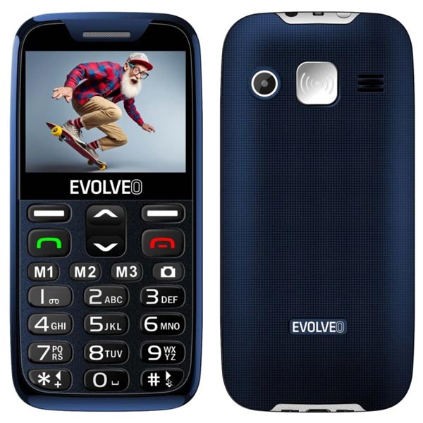 Evolveo EasyPhone XR, mobilný telefón pre seniorov s nabíjacím stojanom, modrý