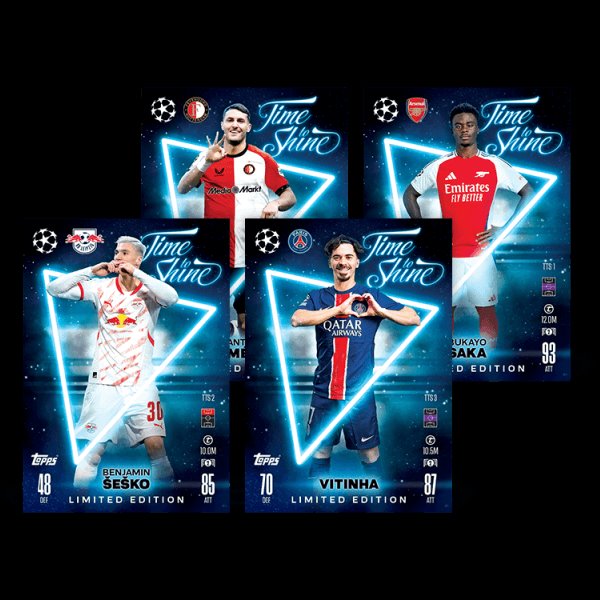 Futbalové karty Topps Match Attax TCG 2024/25 UCC Mega Tin 1 modrá