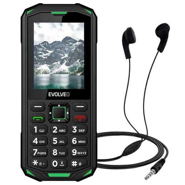 Evolveo StrongPhone X5, vodotesný odolný Dual SIM telefón, čierno-zelený