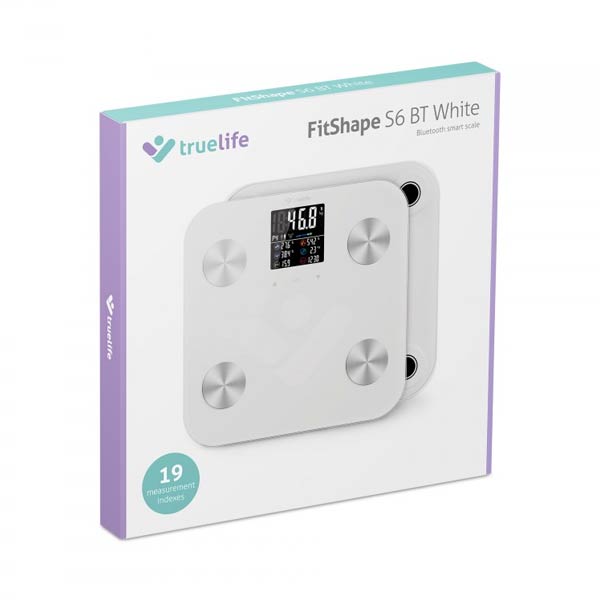 TrueLife FitShape S6 BT, osobná smart diagnostická váha, biela