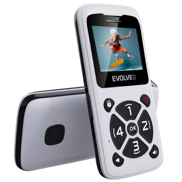 EVOLVEO EasyPhone ID, mobiltelefon időseknek, fehér