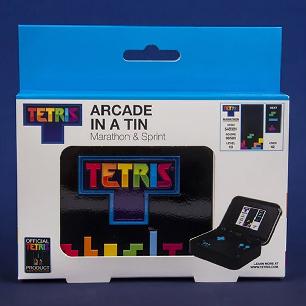 Retro konzola Tetris Arcade v plechovej krabičke