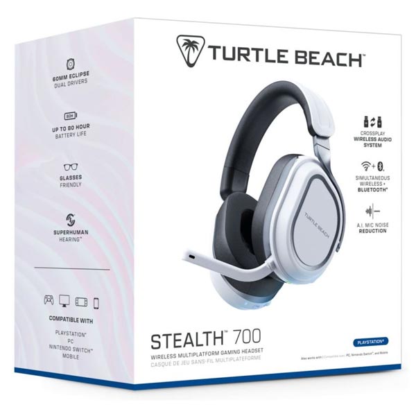 Turtle Beach vezeték nélküli játékos fülhallgató STEALTH 700X GEN3 - PS4, PS5, PC, fehér