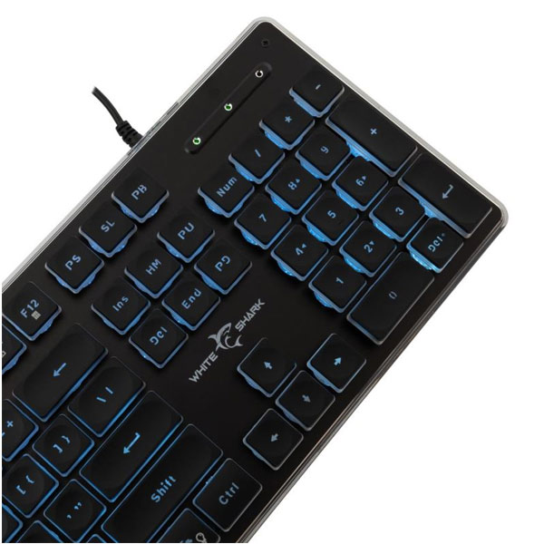 White Shark Gaming membrane keyboard TACHI, US, black