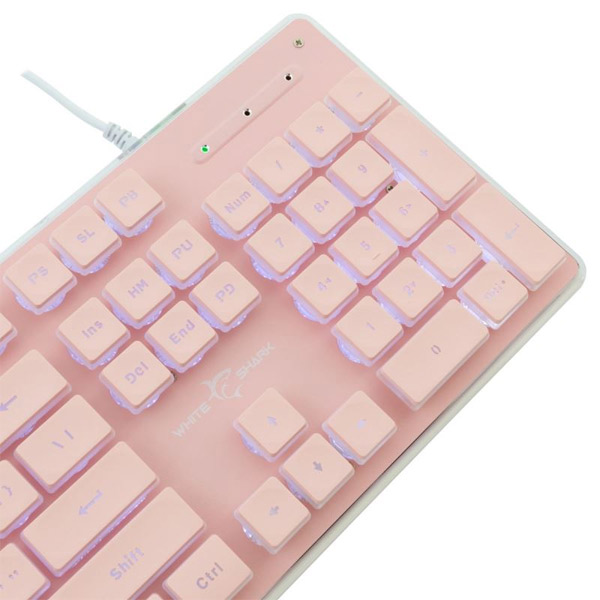 White Shark Gaming membrane keyboard TACHI, US, pink