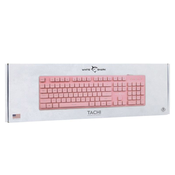 White Shark Gaming membrane keyboard TACHI, US, pink