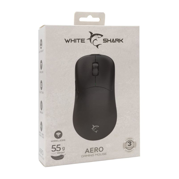 White Shark Wireless gaming mouse AERO, 6D, 5 000 dpi, black