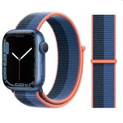 Apple Watch Series 7 GPS (45mm), Blue with Deep Navy Sport Loop , A osztály - használt, 12 hónap garancia az pgs.hu