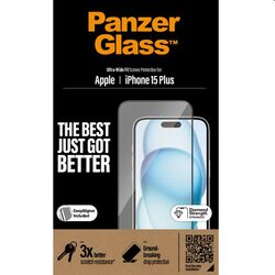 PanzerGlass UWF védőüveg applikátorral Apple iPhone 15 Plus számára, fekete