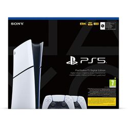 PlayStation 5 Digital (Model Slim) + PlayStation 5 DualSense Wireless Controllers, black & white az pgs.hu