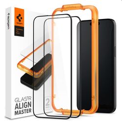 Spigen Glass tR AlignMaster védőüveg Apple iPhone 15 Pro számára, 2 db, fekete - OPENBOX (Bontott csomagolás, teljes garancia) az pgs.hu