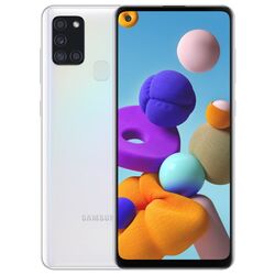 Samsung Galaxy A21s - A217F, 4/128GB, fehér, B osztály – használt, 12 hónap garancia az pgs.hu