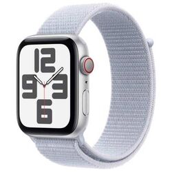 Apple Watch SE 2024 GPS + Cellular 44mm Silver Aluminium Case with Blue Cloud Sport Loop